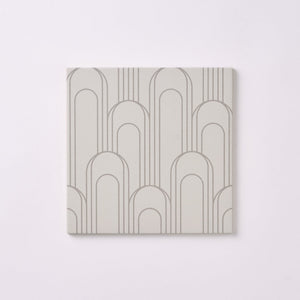 Encaustic Look Eiffel Oval Gray / Taupe 8x8 Porcelain Tile Tilezz 