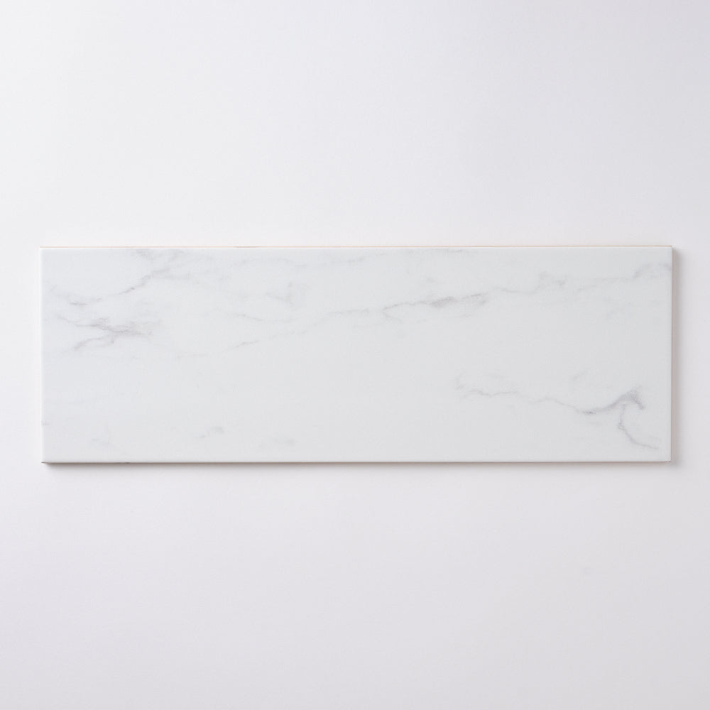 Milano Statuary White 6x18 Ceramic Tile Glossy Tilezz 