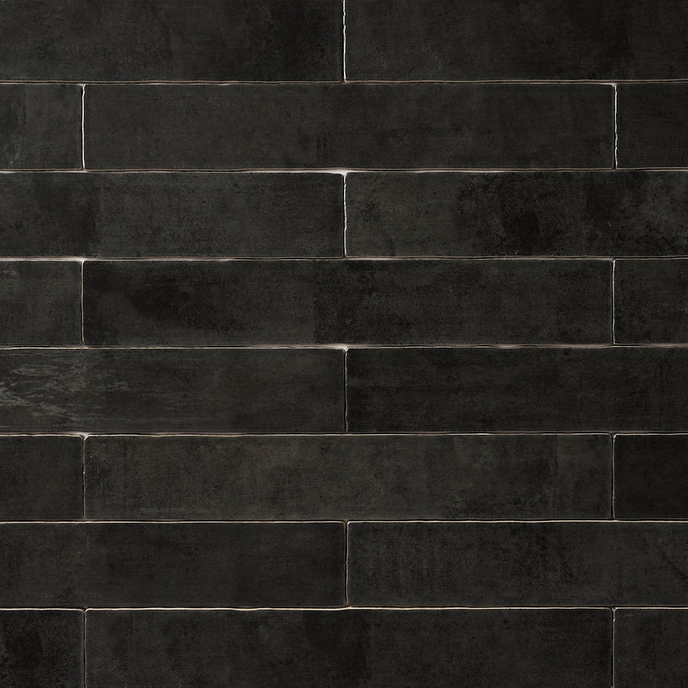 Zellige Dark Gray 2x16 Glossy Ceramic Tile Tilezz 