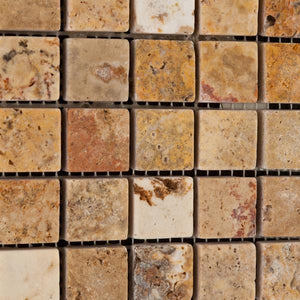 Scabos Travertine 1x1 Tumbled Mosaic Tile Stone Tilezz 