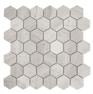 Haisa Light ( White Oak ) 2" Hexagon Mosaic Honed Tilezz 