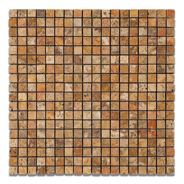 Scabos Travertine 5/8x5/8 Tumbled Mosaic Tile Stone Tilezz 