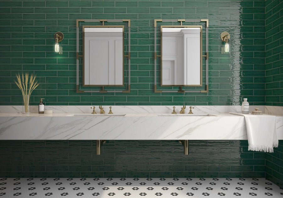 Chanelle Emerald Green 3x12 Ceramic Tile Glossy