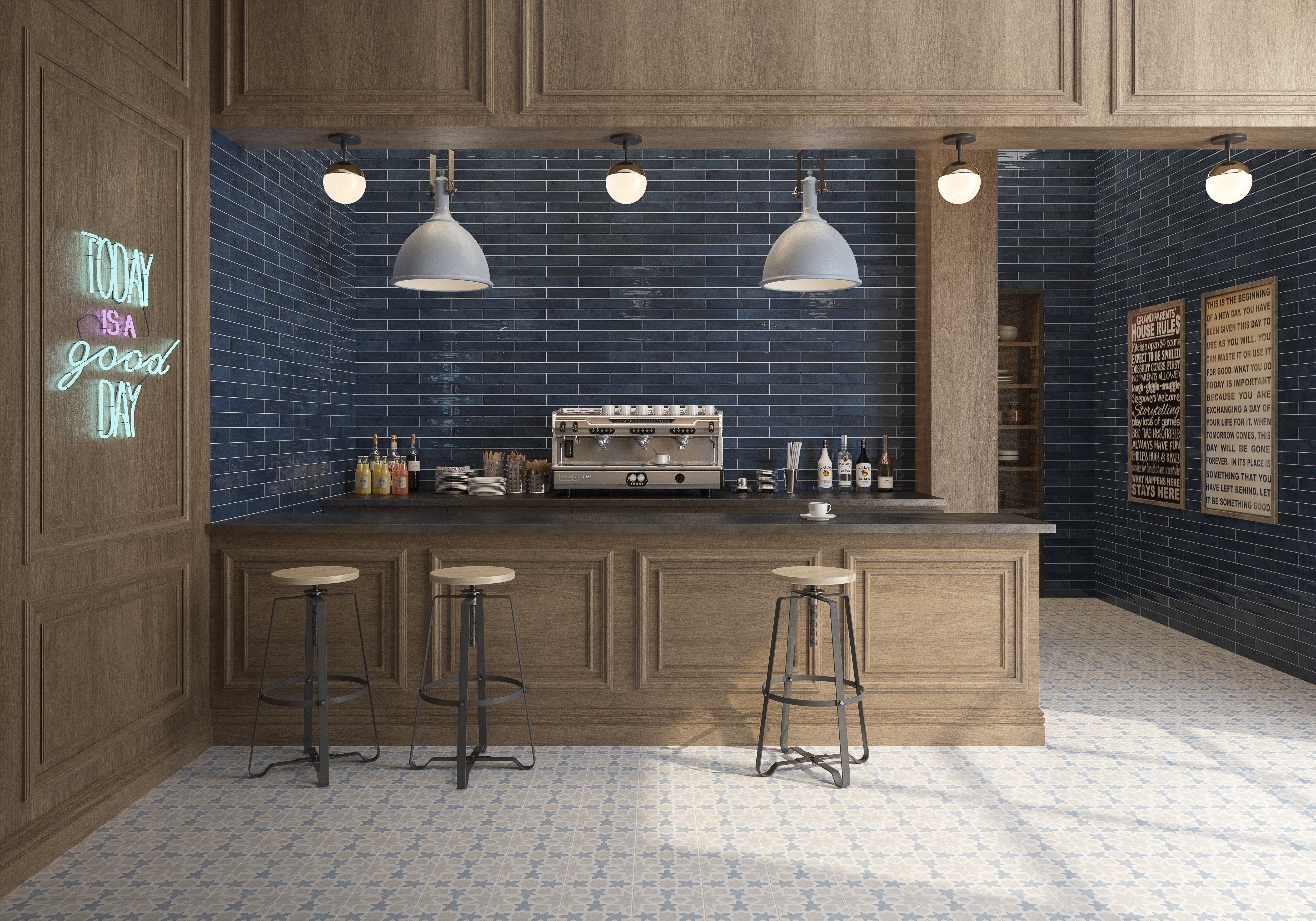 Zellige Midnight Blue 2x16 Glossy Ceramic Tile Tilezz 