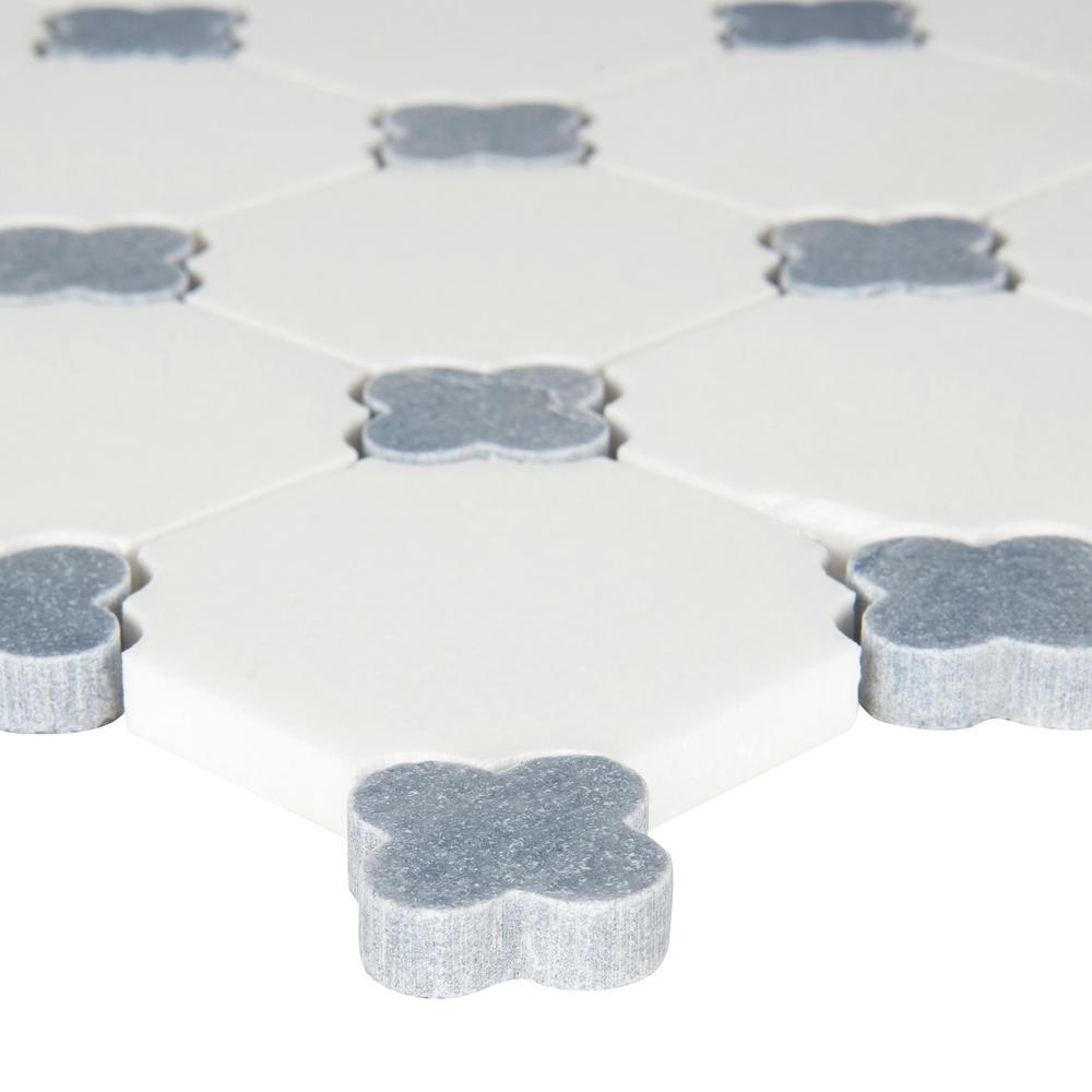 MSI Azula Floret White & Azul Marble Mosaic Tilezz 