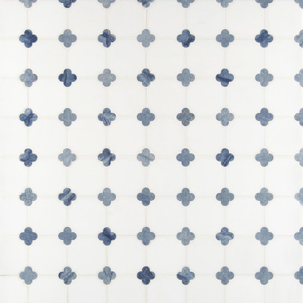 MSI Azula Floret White & Azul Marble Mosaic Tilezz 
