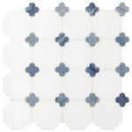 Load image into Gallery viewer, MSI Azula Floret White &amp; Azul Marble Mosaic Tilezz 
