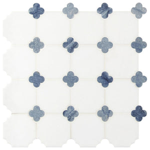 MSI Azula Floret White & Azul Marble Mosaic Tilezz 