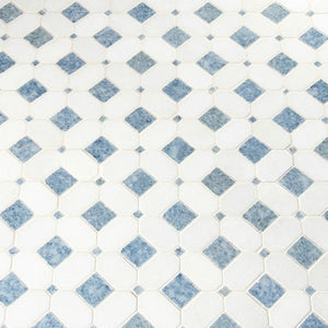 MSI Azula Hatchwork White & Azul Marble Mosaic Tilezz 