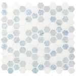 Load image into Gallery viewer, MSI Azula Hexagon White + Azul + Carrara Marble Mosaic Tilezz 
