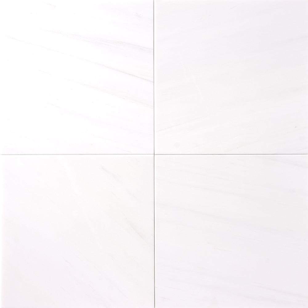 Bianco Dolomite Marble 12x12 Polished/Honed Field Tile installed close-up supplier original