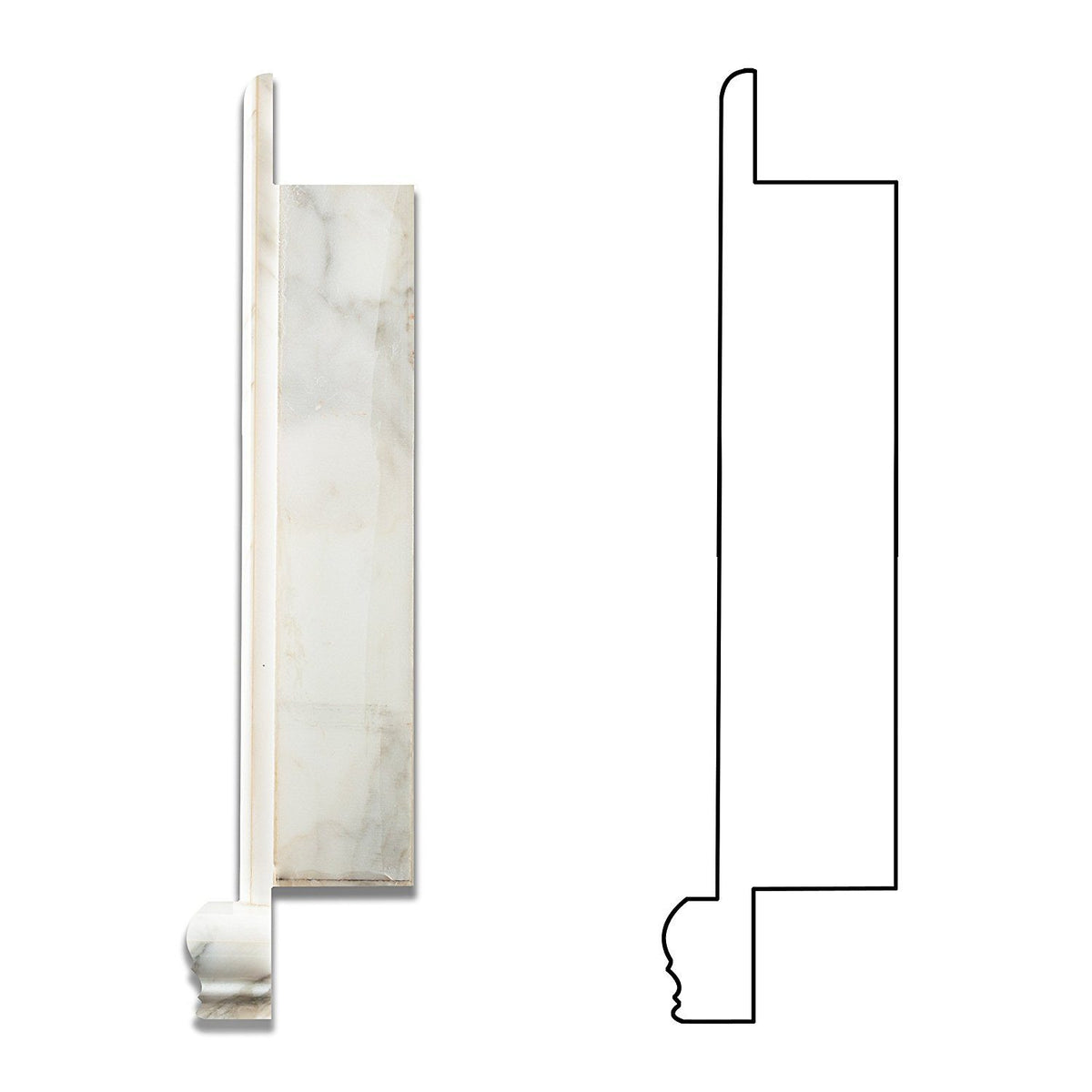 Calacatta Gold Marble Hand-Made Shampoo Niche / Shelf - Large Bath Accessories Tilezz 