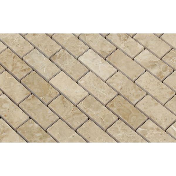 Cappuccino 1x2 Brick Polished Marble Mosaic Stone Tilezz 