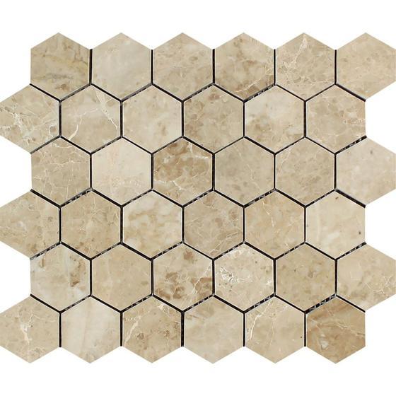 Cappuccino 2" Hexagon Polished Marble Mosaic Tile Stone Tilezz 