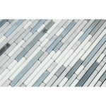 Load image into Gallery viewer, Thassos + Carrara + Blue Marble Vianden Strips Stone Tilezz 
