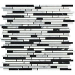 Load image into Gallery viewer, Thassos + Carrara + Black Marble Vianden Strips Stone Tilezz 
