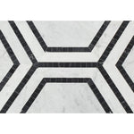 Load image into Gallery viewer, Carrara White Hexagon with Black Marble Polished/Honed Stone Tilezz 
