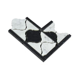 Load image into Gallery viewer, Carrara White Lantern Border Corner w/Black Marble Polished/Honed Stone Tilezz 
