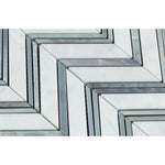 Load image into Gallery viewer, Carrara White Chevron with Blue Marble Polished/Honed Stone Tilezz 
