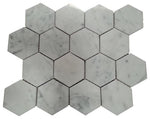 Load image into Gallery viewer, Carrara White Hexagon 3&quot; Mosaic Polished/Honed Stone Tilezz 
