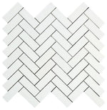 Load image into Gallery viewer, Thassos White Herringbone 1 X 3 Marble Mosaic Stone Tilezz 
