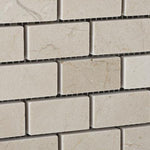Load image into Gallery viewer, Crema Marfil 1x2 Polished Brick Mosaic Tile Stone Tilezz 
