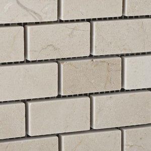 Crema Marfil 1x2 Polished Brick Mosaic Tile Stone Tilezz 