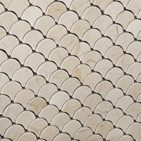 Crema Marfil Scallop Mosaic Tile Polished Stone Tilezz 