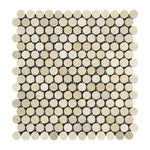 Load image into Gallery viewer, Crema Marfil Penny Round Mosaic Tile Polished Stone Tilezz 
