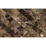 Load image into Gallery viewer, Emperador Dark 1x2 Polished Brick Mosaic Tile Stone Tilezz 
