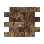 Load image into Gallery viewer, Emperador Dark 2x4 Polished Brick Mosaic Tile Stone Tilezz 
