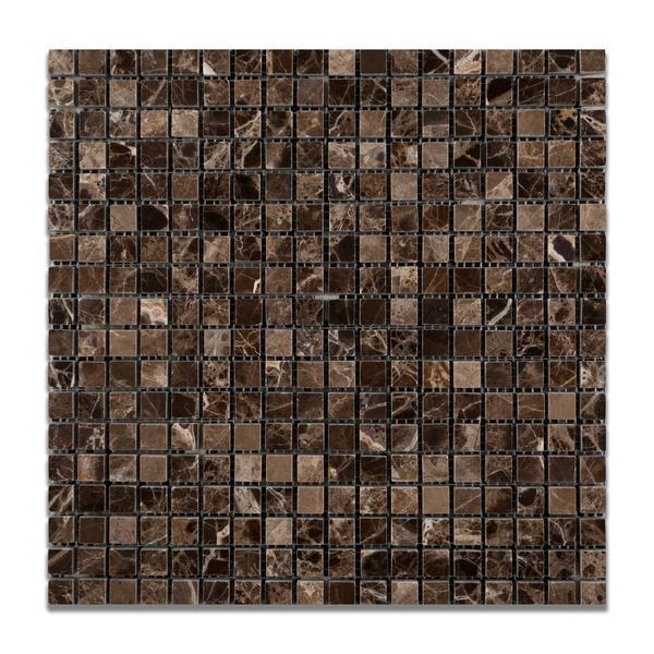 Emperador Dark 5/8x5/8 Polished Mosaic Tile Stone Tilezz 