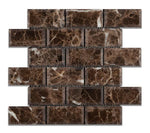 Load image into Gallery viewer, Emperador Dark 2x4 Beveled Polished Brick Mosaic Tile Stone Tilezz 
