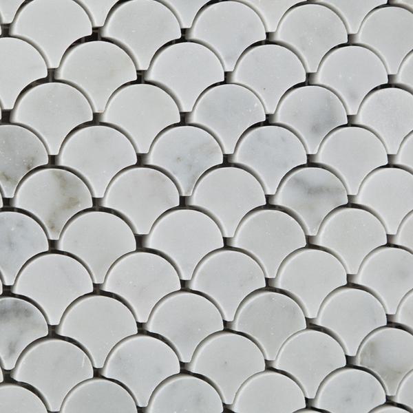 Carrara White Marble Scallop Mosaic Polished/Honed Stone Tilezz 