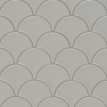 Load image into Gallery viewer, Gray Scallop Glossy Glazed Porcelain Mosaic Tile Tilezz 
