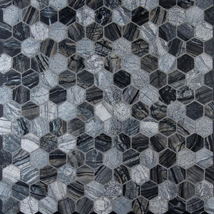 Henley 2" Hexagon Multi Finish Marble Mosaic Tilezz 