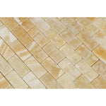 Load image into Gallery viewer, Honey Onyx 1x2 Brick Mosaic Polished Stone Tilezz 
