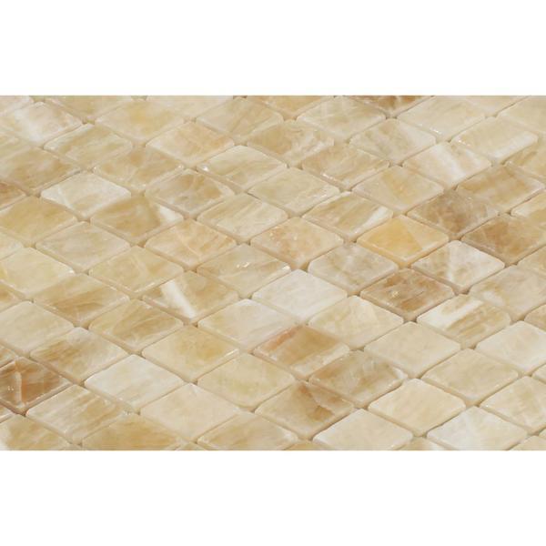 Honey Onyx Diamond Mosaic Polished Stone Tilezz 