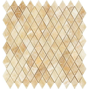 Honey Onyx Diamond Mosaic Polished Stone Tilezz 