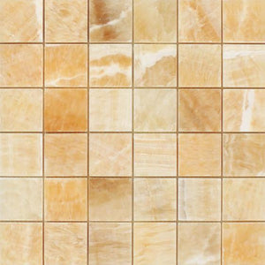 Honey Onyx 2x2 Mosaic Tile Polished Stone Tilezz 