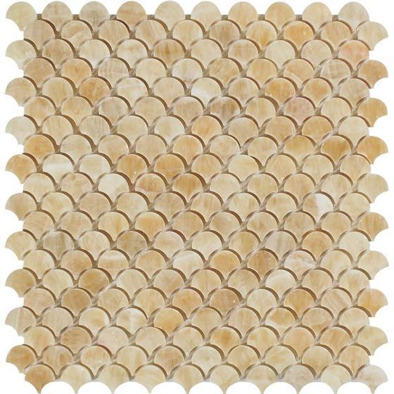 Honey Onyx Scallop Mosaic Polished Stone Tilezz 