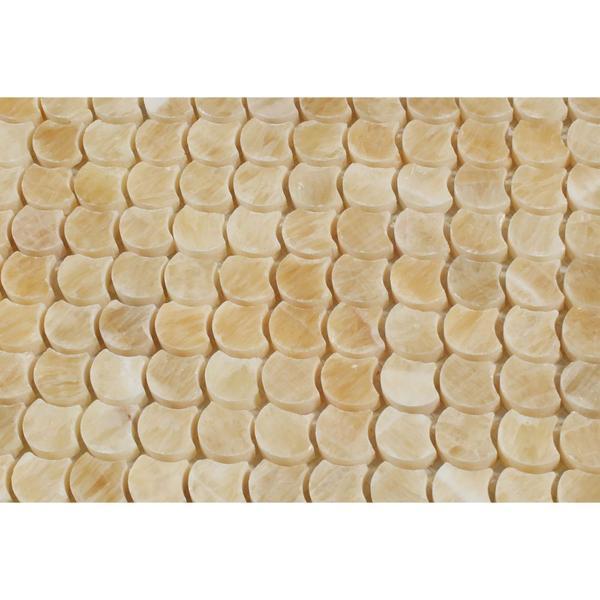 Honey Onyx Scallop Mosaic Polished Stone Tilezz 
