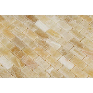 Honey Onyx Mini Brick Mosaic Polished Stone Tilezz 