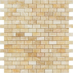 Honey Onyx Mini Brick Mosaic Polished Stone Tilezz 