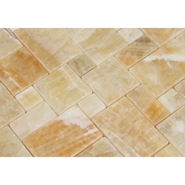 Honey Onyx Mini Versailles Mosaic Polished Stone Tilezz 