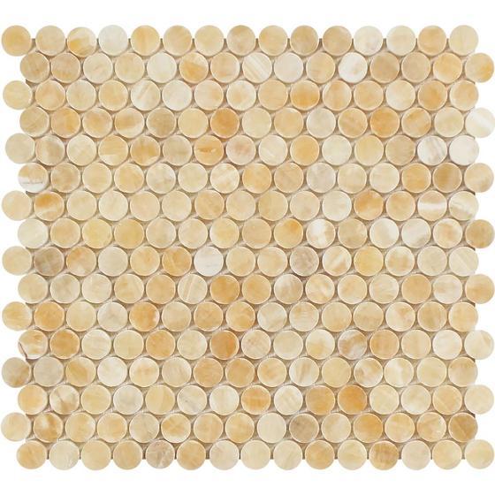 Honey Onyx Penny Round Mosaic Polished Stone Tilezz 