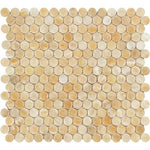 Load image into Gallery viewer, Honey Onyx Penny Round Mosaic Polished Stone Tilezz 
