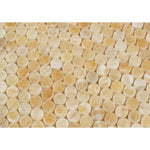 Load image into Gallery viewer, Honey Onyx Penny Round Mosaic Polished Stone Tilezz 
