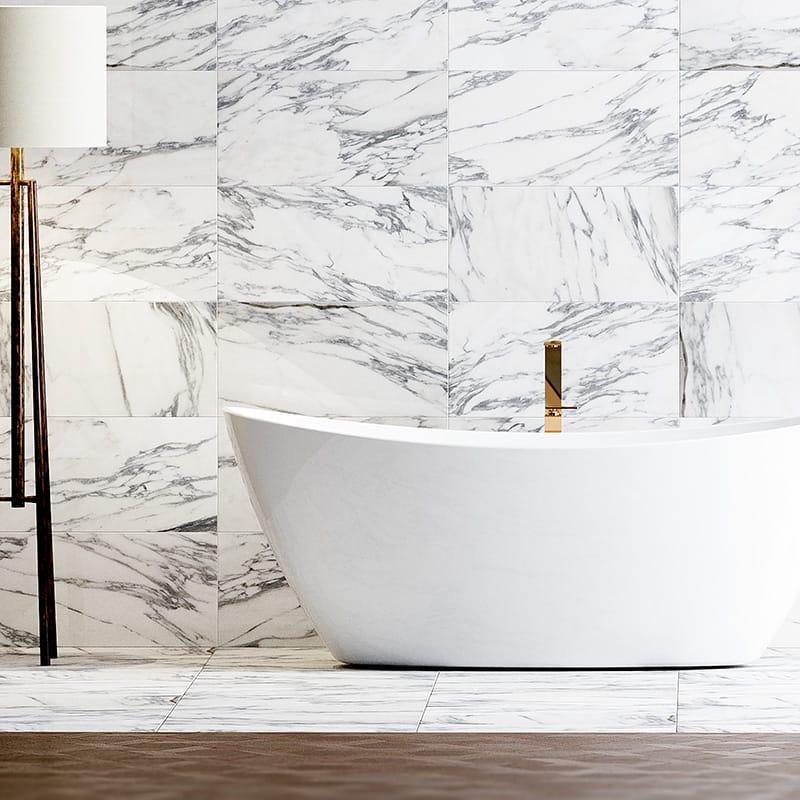 Statuario White 12x24 Honed Marble Field Tile Stone Tilezz 