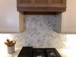 Load image into Gallery viewer, Calacatta Gold Herringbone 1X4 Mosaic Polished/Honed Stone Tilezz 
